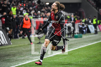 2023-02-10 - Billal BRAHIMI of Nice celebrates his goal during the French championship Ligue 1 football match between OGC Nice and AC Ajaccio on February 10, 2023 at Allianz Riviera stadium in Nice, France - FOOTBALL - FRENCH CHAMP - NICE V AJACCIO - FRENCH LIGUE 1 - SOCCER