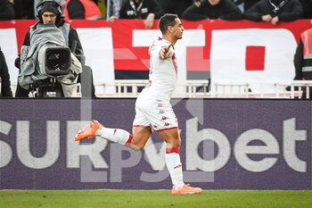 2023-02-11 - Wissam BEN YEDDER of Monaco celebrates his goal during the French championship Ligue 1 football match between AS Monaco and Paris Saint-Germain on February 11, 2023 at Louis II stadium in Monaco - FOOTBALL - FRENCH CHAMP - MONACO V PARIS SG - FRENCH LIGUE 1 - SOCCER