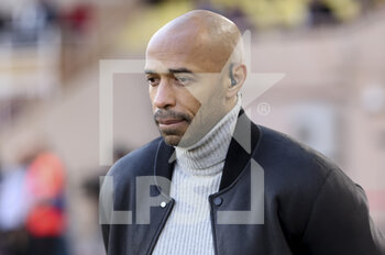 2023-02-11 - Thierry Henry comments for Amazon Prime Video the French championship Ligue 1 football match between AS Monaco (ASM) and Paris Saint-Germain (PSG) on February 11, 2023 at Stade Louis II in Monaco - FOOTBALL - FRENCH CHAMP - MONACO V PARIS SG - FRENCH LIGUE 1 - SOCCER