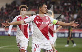 2023-02-11 - Wissam Ben Yedder of Monaco celebrates his goal during the French championship Ligue 1 football match between AS Monaco (ASM) and Paris Saint-Germain (PSG) on February 11, 2023 at Stade Louis II in Monaco - FOOTBALL - FRENCH CHAMP - MONACO V PARIS SG - FRENCH LIGUE 1 - SOCCER