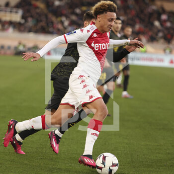 2023-02-11 - Eliesse Ben Seghir of Monaco during the French championship Ligue 1 football match between AS Monaco (ASM) and Paris Saint-Germain (PSG) on February 11, 2023 at Stade Louis II in Monaco - FOOTBALL - FRENCH CHAMP - MONACO V PARIS SG - FRENCH LIGUE 1 - SOCCER