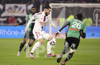 2023-02-12 - Rayan Cherki of Lyon during the French championship Ligue 1 football match between Olympique Lyonnais (OL) and RC Lens (RCL) on February 12, 2023 at Groupama stadium in Decines-Charpieu near Lyon, France - FOOTBALL - FRENCH CHAMP - LYON V LENS - FRENCH LIGUE 1 - SOCCER
