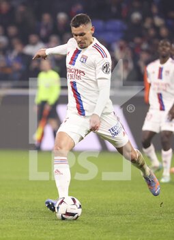 2023-02-12 - Dejan Lovren of Lyon during the French championship Ligue 1 football match between Olympique Lyonnais (OL) and RC Lens (RCL) on February 12, 2023 at Groupama stadium in Decines-Charpieu near Lyon, France - FOOTBALL - FRENCH CHAMP - LYON V LENS - FRENCH LIGUE 1 - SOCCER