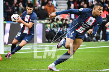 2023-02-19 - Kylian MBAPPE of PSG celebrates his goal and Carlos SOLER of PSG during the French championship Ligue 1 football match between Paris Saint-Germain and LOSC Lille on February 19, 2023 at Parc des Princes stadium in Paris, France - FOOTBALL - FRENCH CHAMP - PARIS SG V LILLE - FRENCH LIGUE 1 - SOCCER