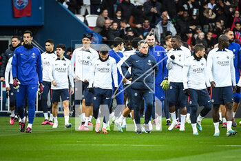 2023-02-24 - Team of PSG with Christophe GALTIER of PSG during the training of the Paris Saint-Germain team on February 24, 2023 at Parc des Princes stadium in Paris, France - FOOTBALL - TRAINING OF THE PARIS SG TEAM - FRENCH LIGUE 1 - SOCCER