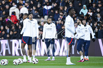 2023-02-24 - Kylian Mbappe and players (group) during the public training of the Paris Saint-Germain (PSG) football team on February 24, 2023 at the Parc des Princes stadium in Paris, France - FOOTBALL - TRAINING OF THE PARIS SG TEAM - FRENCH LIGUE 1 - SOCCER