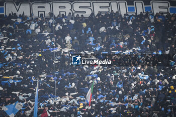 2023-02-26 - Supporters of Marseille during the French championship Ligue 1 football match between Olympique de Marseille and Paris Saint-Germain on February 26, 2023 at Velodrome stadium in Marseille, France - FOOTBALL - FRENCH CHAMP - MARSEILLE V PARIS SG - FRENCH LIGUE 1 - SOCCER