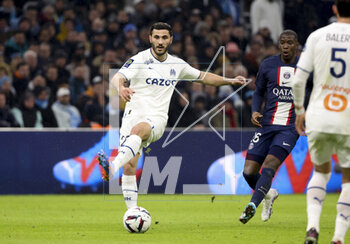 2023-02-26 - Sead Kolasinac of Marseille, Nordi Mukiele of PSG during the French championship Ligue 1 football match between Olympique de Marseille (OM) and Paris Saint-Germain (PSG) on February 26, 2023 at Stade Velodrome in Marseille, France - FOOTBALL - FRENCH CHAMP - MARSEILLE V PARIS SG - FRENCH LIGUE 1 - SOCCER