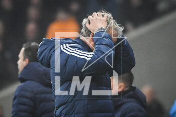 2023-03-10 - Laurent BLANC of Lyon looks dejected during the French championship Ligue 1 football match between LOSC Lille and Olympique Lyonnais (Lyon) on March 10, 2023 at Pierre Mauroy stadium in Villeneuve-d'Ascq near Lille, France - FOOTBALL - FRENCH CHAMP - LILLE V LYON - FRENCH LIGUE 1 - SOCCER