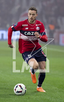 2023-03-10 - Gabriel Gudmundsson of Lille during the French championship Ligue 1 football match between Losc Lille and Olympique Lyonnais (Lyon) on March 10, 2023 at Pierre Mauroy stadium in Villeneuve-d'Ascq near Lille, France - FOOTBALL - FRENCH CHAMP - LILLE V LYON - FRENCH LIGUE 1 - SOCCER