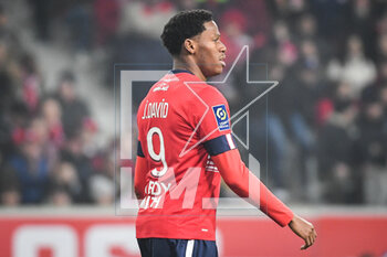 2023-03-10 - Jonathan DAVID of Lille during the French championship Ligue 1 football match between LOSC Lille and Olympique Lyonnais (Lyon) on March 10, 2023 at Pierre Mauroy stadium in Villeneuve-d'Ascq near Lille, France - FOOTBALL - FRENCH CHAMP - LILLE V LYON - FRENCH LIGUE 1 - SOCCER