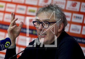 2023-03-11 - Coach of Olympique Lyonnais Laurent Blanc answers to the media during the post-match press conference following the French championship Ligue 1 football match between Losc Lille and Olympique Lyonnais (Lyon) on March 10, 2023 at Pierre Mauroy stadium in Villeneuve-d'Ascq near Lille, France - FOOTBALL - FRENCH CHAMP - LILLE V LYON - FRENCH LIGUE 1 - SOCCER