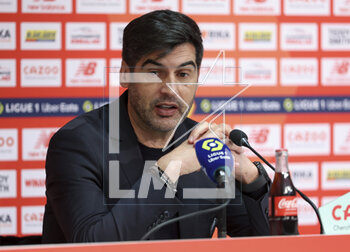 2023-03-11 - Coach of Lille OSC Paulo Fonseca answers to the media during the post-match press conference following the French championship Ligue 1 football match between Losc Lille and Olympique Lyonnais (Lyon) on March 10, 2023 at Pierre Mauroy stadium in Villeneuve-d'Ascq near Lille, France - FOOTBALL - FRENCH CHAMP - LILLE V LYON - FRENCH LIGUE 1 - SOCCER