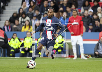 2023-03-19 - Renato Sanches of PSG during the French championship Ligue 1 football match between Paris Saint-Germain and Stade Rennais (Rennes) on March 19, 2023 at Parc des Princes stadium in Paris, France - FOOTBALL - FRENCH CHAMP - PARIS SG V RENNES - FRENCH LIGUE 1 - SOCCER