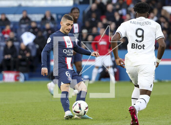 2023-03-19 - Marco Verratti of PSG during the French championship Ligue 1 football match between Paris Saint-Germain and Stade Rennais (Rennes) on March 19, 2023 at Parc des Princes stadium in Paris, France - FOOTBALL - FRENCH CHAMP - PARIS SG V RENNES - FRENCH LIGUE 1 - SOCCER