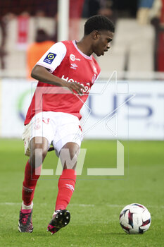 2023-03-19 - Cheick Keita of Reims during the French championship Ligue 1 football match between Stade de Reims and Olympique de Marseille on March 19, 2023 at Auguste Delaune stadium in Reims, France - FOOTBALL - FRENCH CHAMP - REIMS V MARSEILLE - FRENCH LIGUE 1 - SOCCER