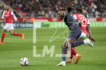 2023-03-19 - Nuno Tavares of Marseille during the French championship Ligue 1 football match between Stade de Reims and Olympique de Marseille on March 19, 2023 at Auguste Delaune stadium in Reims, France - FOOTBALL - FRENCH CHAMP - REIMS V MARSEILLE - FRENCH LIGUE 1 - SOCCER