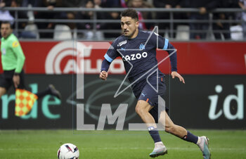 2023-03-19 - Cengiz Under of Marseille during the French championship Ligue 1 football match between Stade de Reims and Olympique de Marseille on March 19, 2023 at Auguste Delaune stadium in Reims, France - FOOTBALL - FRENCH CHAMP - REIMS V MARSEILLE - FRENCH LIGUE 1 - SOCCER