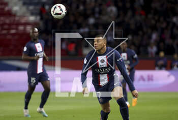 2023-04-15 - Kylian Mbappe of PSG during the French championship Ligue 1 football match between Paris Saint-Germain (PSG) and RC Lens on April 15, 2023 at Parc des Princes stadium in Paris, France - FOOTBALL - FRENCH CHAMP - PARIS SG V LENS - FRENCH LIGUE 1 - SOCCER