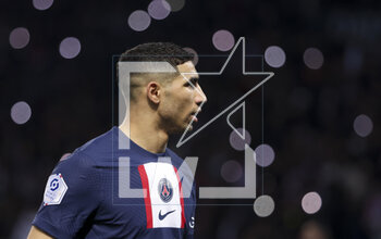 2023-04-15 - Achraf Hakimi of PSG during the French championship Ligue 1 football match between Paris Saint-Germain (PSG) and RC Lens on April 15, 2023 at Parc des Princes stadium in Paris, France - FOOTBALL - FRENCH CHAMP - PARIS SG V LENS - FRENCH LIGUE 1 - SOCCER