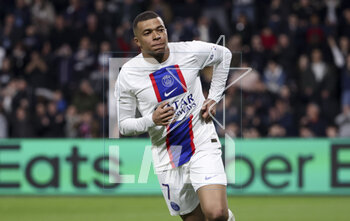 2023-04-21 - Kylian Mbappe of PSG celebrates his second goal during the French championship Ligue 1 football match between SCO Angers and Paris Saint-Germain (PSG) on April 21, 2023 at Stade Raymond Kopa in Angers, France - FOOTBALL - FRENCH CHAMP - ANGERS V PARIS SG - FRENCH LIGUE 1 - SOCCER