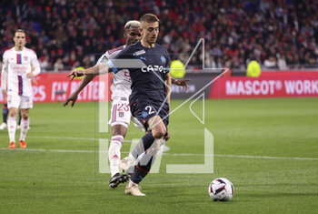 2023-04-23 - Valentin Rongier of Marseille during the French championship Ligue 1 football match between Olympique Lyonnais (Lyon) and Olympique de Marseille on April 23, 2023 at Groupama stadium in Decines-Charpieu near Lyon, France - FOOTBALL - FRENCH CHAMP - LYON V MARSEILLE - FRENCH LIGUE 1 - SOCCER