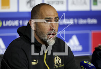 2023-04-23 - Coach of Olympique de Marseille Igor Tudor answers to the media during the post-match press conference following the French championship Ligue 1 football match between Olympique Lyonnais (Lyon) and Olympique de Marseille on April 23, 2023 at Groupama stadium in Decines-Charpieu near Lyon, France - FOOTBALL - FRENCH CHAMP - LYON V MARSEILLE - FRENCH LIGUE 1 - SOCCER