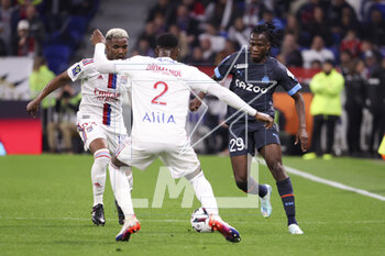 2023-04-23 - Issa Kabore of Marseille during the French championship Ligue 1 football match between Olympique Lyonnais (Lyon) and Olympique de Marseille on April 23, 2023 at Groupama stadium in Decines-Charpieu near Lyon, France - FOOTBALL - FRENCH CHAMP - LYON V MARSEILLE - FRENCH LIGUE 1 - SOCCER