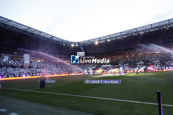 2023-04-23 - General view during the French championship Ligue 1 football match between Olympique Lyonnais (Lyon) and Olympique de Marseille on April 23, 2023 at Groupama stadium in Decines-Charpieu near Lyon, France - FOOTBALL - FRENCH CHAMP - LYON V MARSEILLE - FRENCH LIGUE 1 - SOCCER