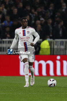 2023-04-23 - Sinaly DIOMANDE of Lyon during the French championship Ligue 1 football match between Olympique Lyonnais (Lyon) and Olympique de Marseille on April 23, 2023 at Groupama stadium in Decines-Charpieu near Lyon, France - FOOTBALL - FRENCH CHAMP - LYON V MARSEILLE - FRENCH LIGUE 1 - SOCCER