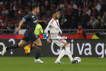2023-04-23 - Corentin TOLISSO of Lyon during the French championship Ligue 1 football match between Olympique Lyonnais (Lyon) and Olympique de Marseille on April 23, 2023 at Groupama stadium in Decines-Charpieu near Lyon, France - FOOTBALL - FRENCH CHAMP - LYON V MARSEILLE - FRENCH LIGUE 1 - SOCCER
