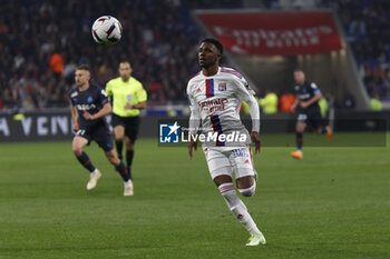 2023-04-23 - JEFFINHO of Lyon during the French championship Ligue 1 football match between Olympique Lyonnais (Lyon) and Olympique de Marseille on April 23, 2023 at Groupama stadium in Decines-Charpieu near Lyon, France - FOOTBALL - FRENCH CHAMP - LYON V MARSEILLE - FRENCH LIGUE 1 - SOCCER