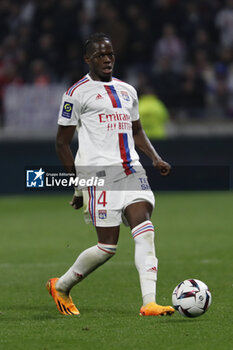2023-04-23 - Castello LUKEBA of Lyon during the French championship Ligue 1 football match between Olympique Lyonnais (Lyon) and Olympique de Marseille on April 23, 2023 at Groupama stadium in Decines-Charpieu near Lyon, France - FOOTBALL - FRENCH CHAMP - LYON V MARSEILLE - FRENCH LIGUE 1 - SOCCER