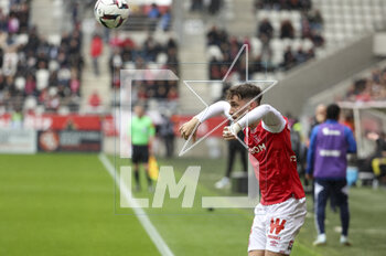 2023-04-23 - Maxime Busi of Reims during the French championship Ligue 1 football match between Stade de Reims and RC Strasbourg on April 23, 2023 at Stade Auguste Delaune in Reims, France - FOOTBALL - FRENCH CHAMP - REIMS V STRASBOURG - FRENCH LIGUE 1 - SOCCER