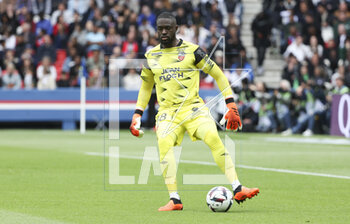 2023-04-30 - Goalkeeper of Lorient Yvon Mvogo during the French championship Ligue 1 football match between Paris Saint-Germain and FC Lorient on April 30, 2023 at Parc des Princes stadium in Paris, France - FOOTBALL - FRENCH CHAMP - PARIS SG V LORIENT - FRENCH LIGUE 1 - SOCCER