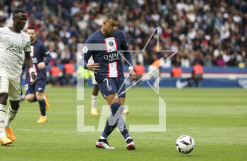 2023-04-30 - Kylian Mbappe of PSG during the French championship Ligue 1 football match between Paris Saint-Germain and FC Lorient on April 30, 2023 at Parc des Princes stadium in Paris, France - FOOTBALL - FRENCH CHAMP - PARIS SG V LORIENT - FRENCH LIGUE 1 - SOCCER