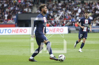 2023-04-30 - Sergio Ramos of PSG during the French championship Ligue 1 football match between Paris Saint-Germain and FC Lorient on April 30, 2023 at Parc des Princes stadium in Paris, France - FOOTBALL - FRENCH CHAMP - PARIS SG V LORIENT - FRENCH LIGUE 1 - SOCCER