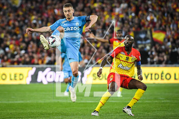 2023-05-06 - Valentin RONGIER of Marseille and Seko FOFANA of Lens during the French championship Ligue 1 football match between RC Lens and Olympique de Marseille on May 6, 2023 at Bollaert-Delelis stadium in Lens, France - FOOTBALL - FRENCH CHAMP - LENS V MARSEILLE - FRENCH LIGUE 1 - SOCCER