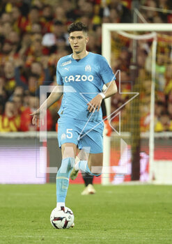 2023-05-06 - Leonardo Balerdi of Marseille during the French championship Ligue 1 football match between RC Lens (RCL) and Olympique de Marseille (OM) on May 6, 2023 at Stade Bollaert-Delelis in Lens, France - FOOTBALL - FRENCH CHAMP - LENS V MARSEILLE - FRENCH LIGUE 1 - SOCCER