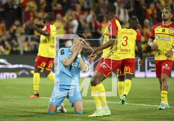 2023-05-06 - Leonardo Balerdi of Marseille reacts during the French championship Ligue 1 football match between RC Lens (RCL) and Olympique de Marseille (OM) on May 6, 2023 at Stade Bollaert-Delelis in Lens, France - FOOTBALL - FRENCH CHAMP - LENS V MARSEILLE - FRENCH LIGUE 1 - SOCCER