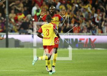 2023-05-06 - Seko Fofana of Lens celebrates his goal during the French championship Ligue 1 football match between RC Lens (RCL) and Olympique de Marseille (OM) on May 6, 2023 at Stade Bollaert-Delelis in Lens, France - FOOTBALL - FRENCH CHAMP - LENS V MARSEILLE - FRENCH LIGUE 1 - SOCCER