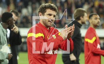 2023-05-06 - Lens goalkeeper Jean-Louis Leca celebrates the victory following the French championship Ligue 1 football match between RC Lens (RCL) and Olympique de Marseille (OM) on May 6, 2023 at Stade Bollaert-Delelis in Lens, France - FOOTBALL - FRENCH CHAMP - LENS V MARSEILLE - FRENCH LIGUE 1 - SOCCER