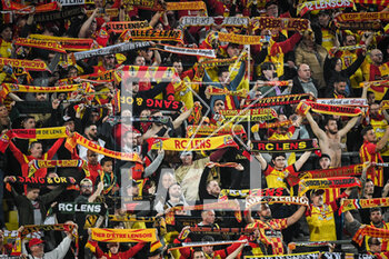 2023-05-06 - Supporters of Lens during the French championship Ligue 1 football match between RC Lens and Olympique de Marseille on May 6, 2023 at Bollaert-Delelis stadium in Lens, France - FOOTBALL - FRENCH CHAMP - LENS V MARSEILLE - FRENCH LIGUE 1 - SOCCER