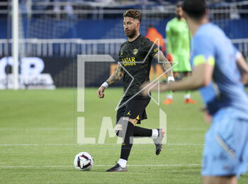 2023-05-07 - Sergio Ramos of PSG during the French championship Ligue 1 football match between Estac Troyes and Paris Saint-Germain on May 7, 2023 at l'Aube stadium in Troyes, France - FOOTBALL - FRENCH CHAMP - TROYES V PARIS SG - FRENCH LIGUE 1 - SOCCER