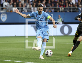2023-05-07 - Adil Rami of Troyes during the French championship Ligue 1 football match between Estac Troyes and Paris Saint-Germain on May 7, 2023 at l'Aube stadium in Troyes, France - FOOTBALL - FRENCH CHAMP - TROYES V PARIS SG - FRENCH LIGUE 1 - SOCCER