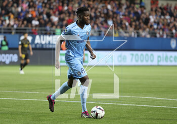 2023-05-07 - Lucien Agoume of Troyes during the French championship Ligue 1 football match between Estac Troyes and Paris Saint-Germain on May 7, 2023 at l'Aube stadium in Troyes, France - FOOTBALL - FRENCH CHAMP - TROYES V PARIS SG - FRENCH LIGUE 1 - SOCCER