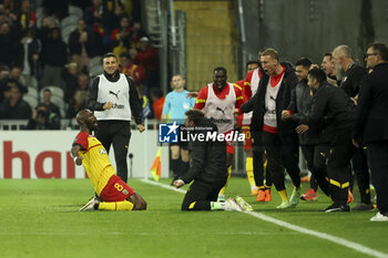 2023-05-12 - Captain Seko Fofana of Lens celebrates his goal with teammates during the French championship Ligue 1 football match between RC Lens and Stade de Reims on May 12, 2023 at Stade Bollaert-Delelis in Lens, France - FOOTBALL - FRENCH CHAMP - LENS V REIMS - FRENCH LIGUE 1 - SOCCER