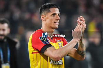 2023-05-12 - Florian SOTOCA of Lens celebrates the victory during the French championship Ligue 1 football match between RC Lens and Stade de Reims on May 12, 2023 at Bollaert-Delelis stadium in Lens, France - FOOTBALL - FRENCH CHAMP - LENS V REIMS - FRENCH LIGUE 1 - SOCCER