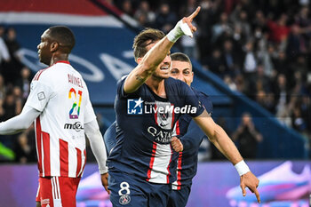 2023-05-13 - Fabian RUIZ of PSG celebrates his goal during the French championship Ligue 1 football match between Paris Saint-Germain and AC Ajaccio on May 13, 2023 at Parc des Princes stadium in Paris, France - FOOTBALL - FRENCH CHAMP - PARIS SG V AJACCIO - FRENCH LIGUE 1 - SOCCER
