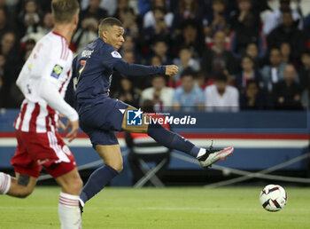2023-05-13 - Kylian Mbappe of PSG during the French championship Ligue 1 football match between Paris Saint-Germain and AC Ajaccio on May 13, 2023 at Parc des Princes stadium in Paris, France - FOOTBALL - FRENCH CHAMP - PARIS SG V AJACCIO - FRENCH LIGUE 1 - SOCCER